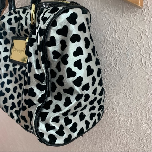 Y2K Betseyville velvet black hearts silver purse - Picture 10 of 11
